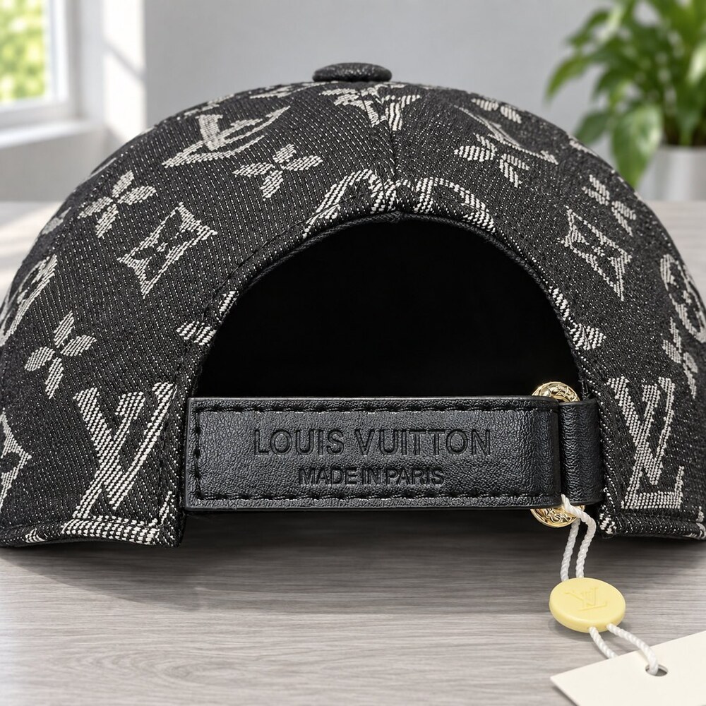 Louis Vuitton Black Gray Monogram Cap - Picture 4 of 6
